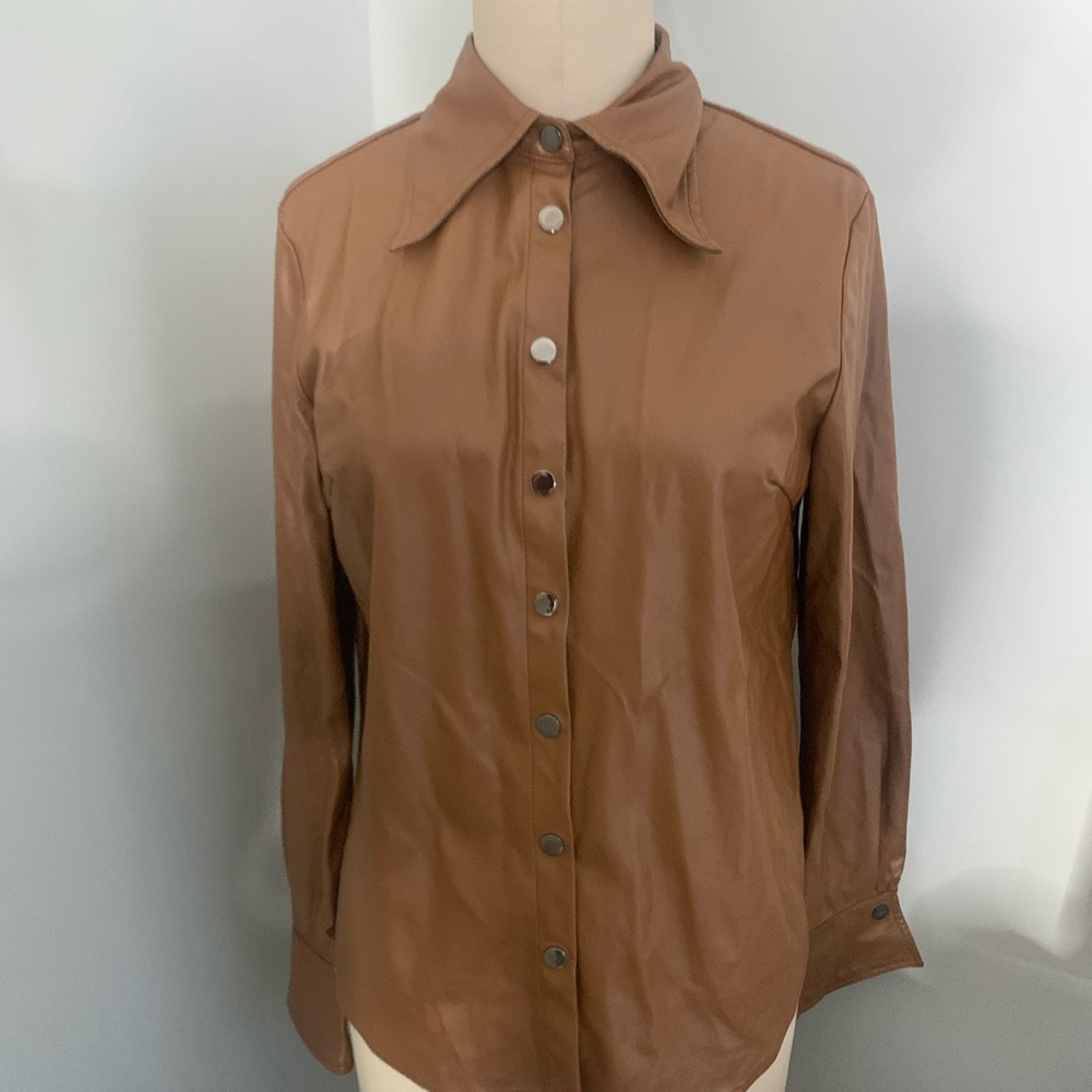 Faux Leather Top